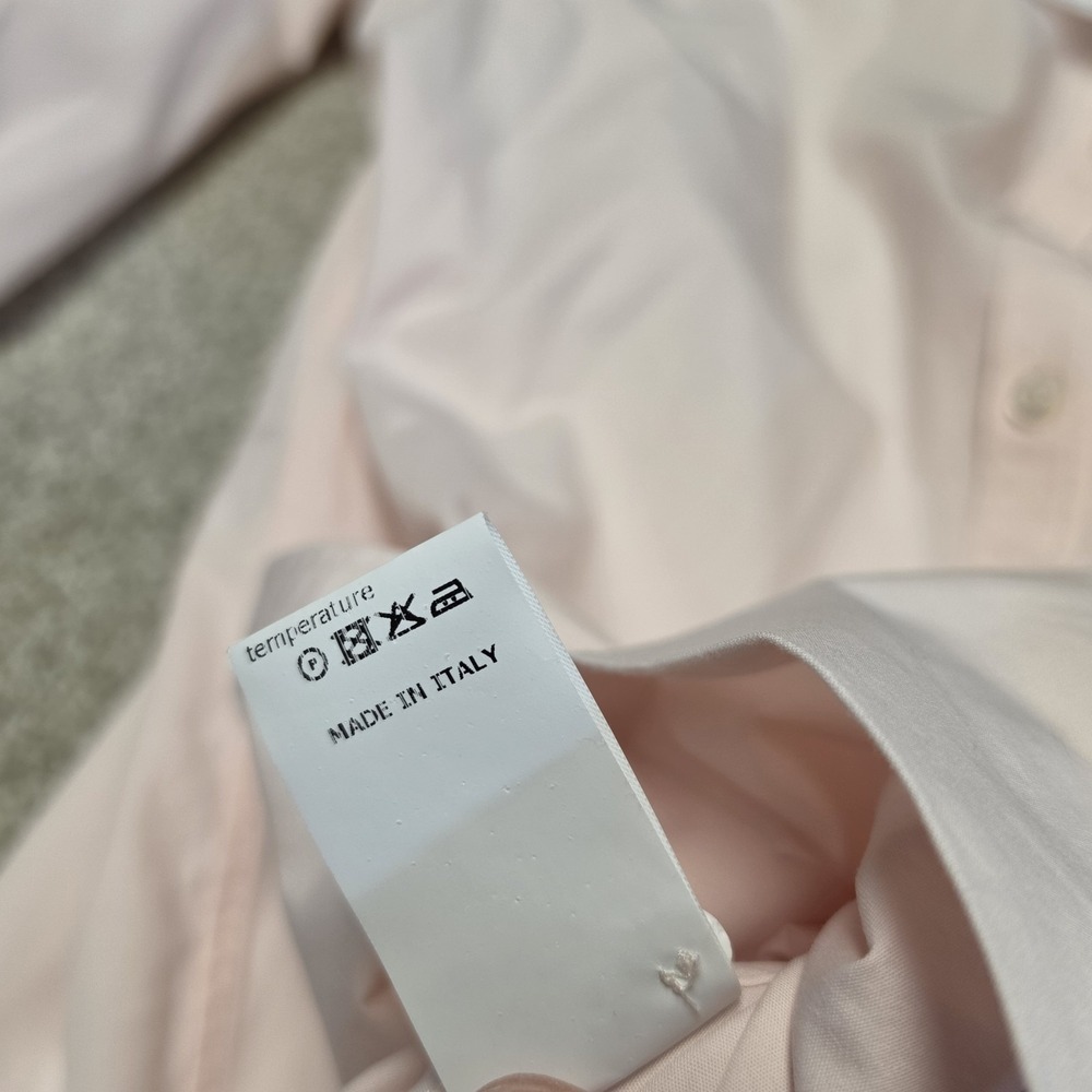 Goop G. Label Essential Button Down Shirt Women 8 Pink White Collar Cotton Italy - Picture 9 of 11